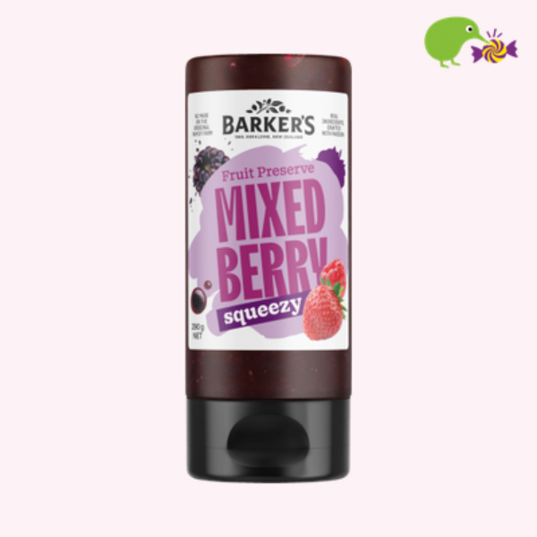Barker's Mixed Berry Squeezy Fruit Preserve 290g