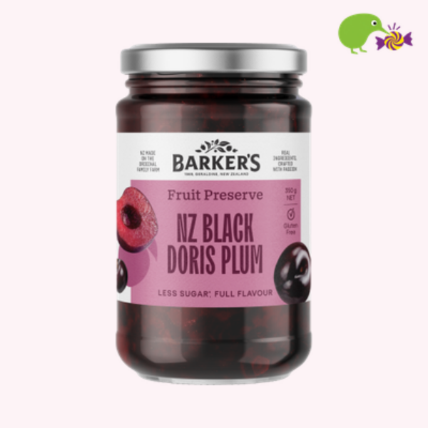 Barker's NZ Black Doris Plum Fruit Preserve 350g