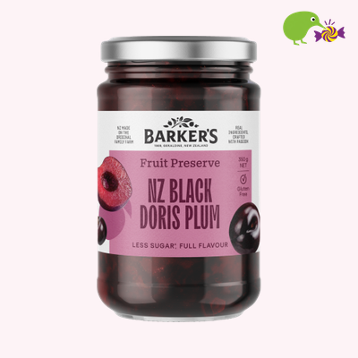 Barker's NZ Black Doris Plum Fruit Preserve 350g – Kiwi Kandy NZ