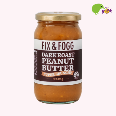 Fix & Fogg Dark Roast Super Crunchy Peanut Butter 375g – Kiwi Kandy NZ