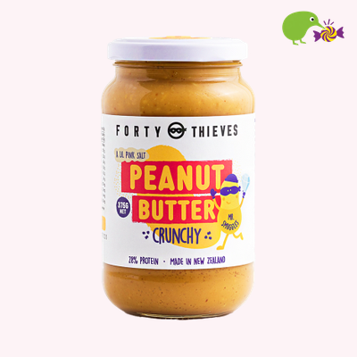 Forty Thieves Crunchy Peanut Butter 375g – Kiwi Kandy NZ
