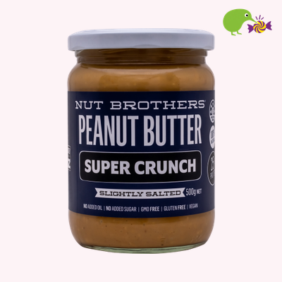 Nut Brothers Super Crunch Lightly Salted Peanut Butter 500g – Kiwi Kandy NZ