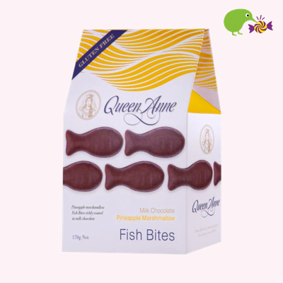 Queen Anne Pineapple Marshmallow Milk Chocolate Fish Bites – Kiwi Kandy NZ