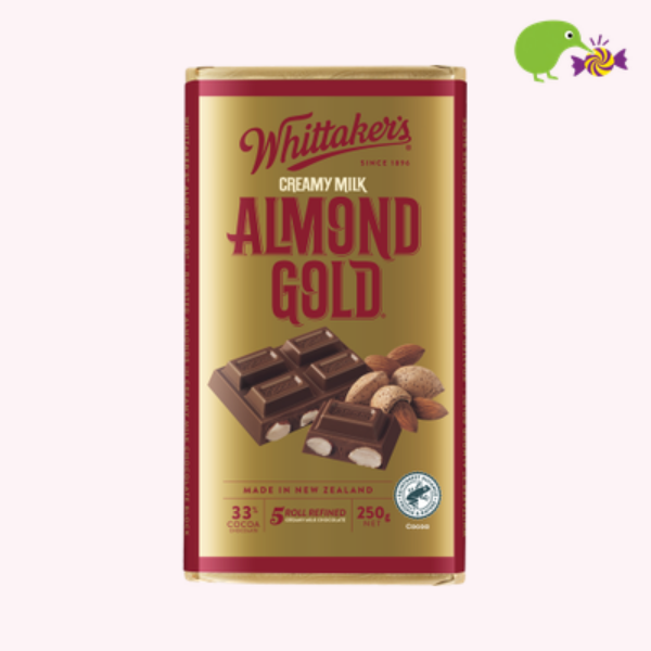 Whittaker's Almond Gold 33% Cocoa Milk Chocolate Block