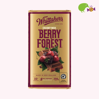 Whittaker's Berry Forest Creamy Milk Chocolate Block – Kiwi Kandy NZ