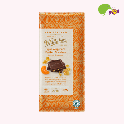 Whittaker's Fijian Ginger & KeriKeri Mandarin Chocolate Block – Kiwi Kandy NZ