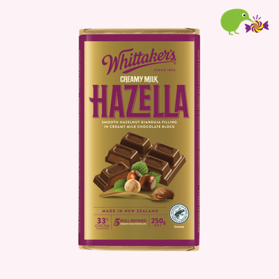 Whittaker's Hazella Creamy Milk Chocolate Block – Kiwi Kandy NZ