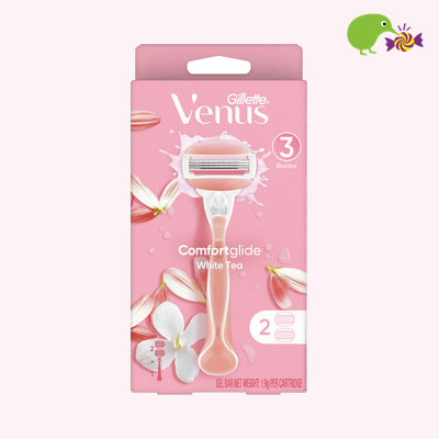 Gillette Venus Comfortglide White Tea Razor And 2 Cartridges