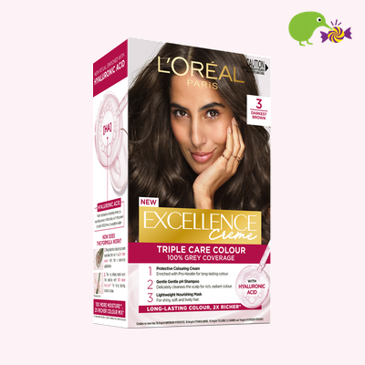 L'Oreal Paris Excellence 3 Darkest Brown Hair Colour