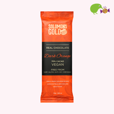 Solomons Gold Dark Orange Organic Chocolate Block